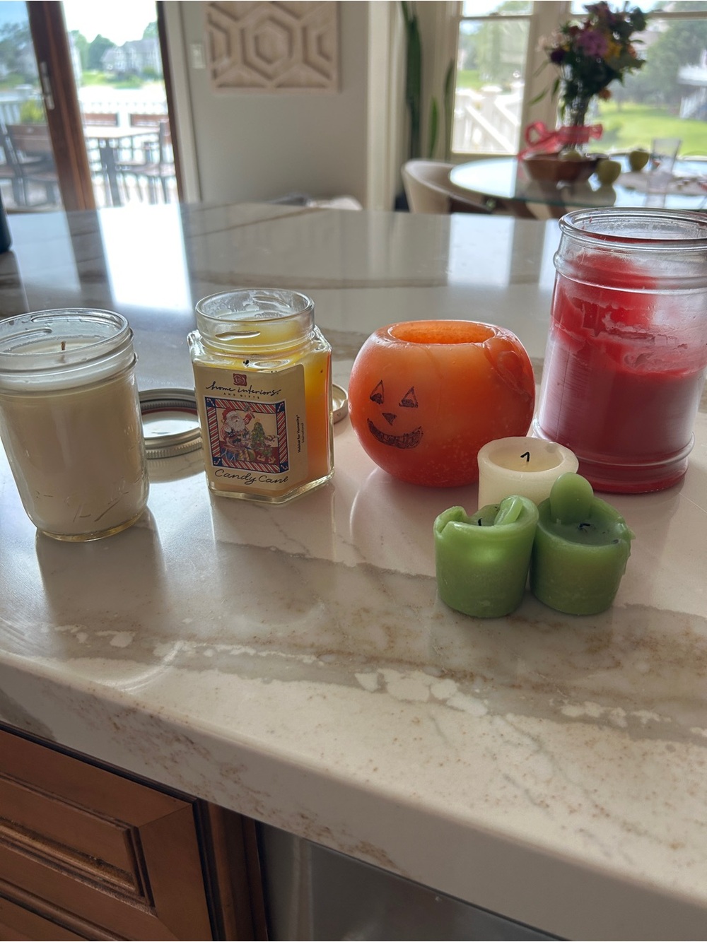 Assorted Home Accents Candle Collection - Orange, Red, Green, Yellow, White